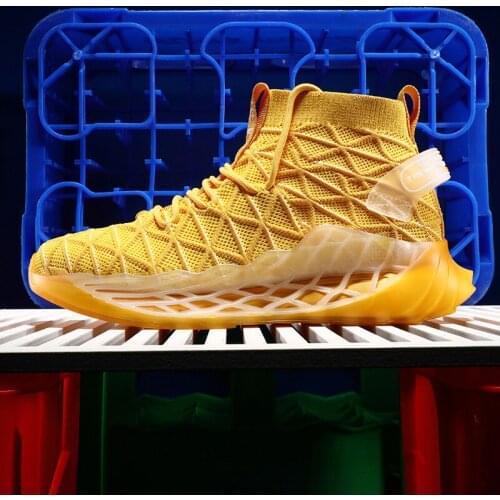 New Running Boots For Men Lightweight Cushioning Sneakers Fashion Yellow Casual Jogging Zapatillas Height Increasing Mens Shoes