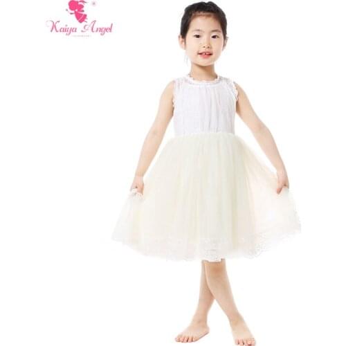 Kaiya Angel 2017 Summer Girl Dress Children Clothes Child Evening Girls Dress Party Ivory Princess Dress Girl 1-9T 5pcs/lot
