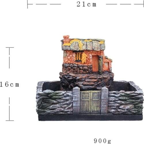 Miniature Resin Farmyard House Planting Pot Kit Succulent Flower Pot Micro Landscape Decorations B1