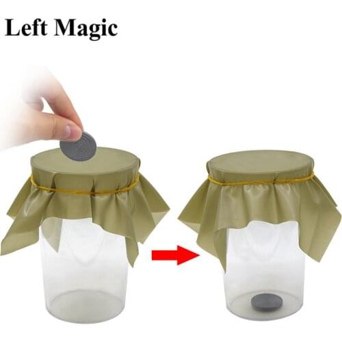 1pcs Pena Coin penetration Dish coin thru rubber sheet into cup Black Hole magic trick mentalism props illusion magia E3090