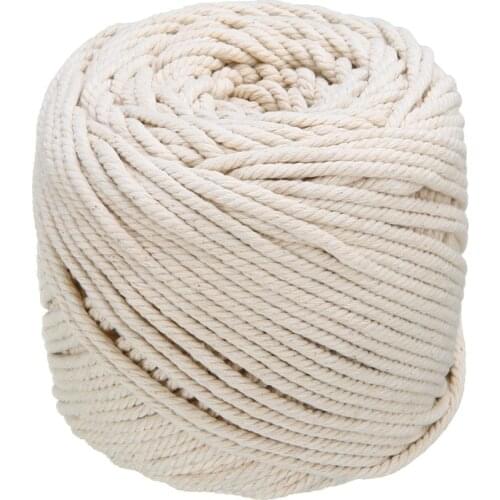 Natural Beige Soft Cotton Twisted Cord Macrame Rope Craft Artisan String DIY Handmade Tying Thread Cord Rope