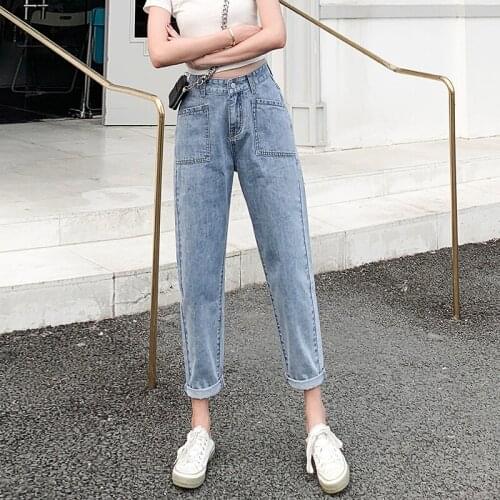 2020 New Vintage High Waist Straight Jeans for Women Streetwear Loose Female Denim Jeans Ladies Jeans cec dad carrot pants