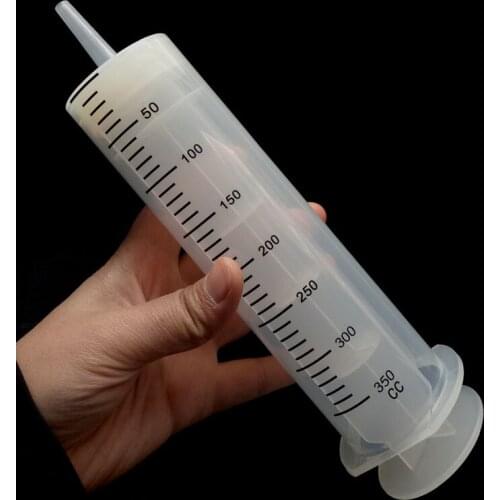 New 350ml Plastic Syringe Large Capacity Syringe Transparent Reusable Sterile Measuring Injection Syringe Nutrient Hydroponics