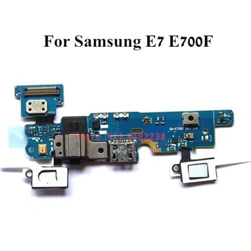 Original USB Charging Dock Port Flex cable For Samsung E7 E700F SM-E700F Charger plug board+Home Return Sensor Microphone parts