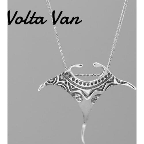 Volta Van 925 Sterling Silver Pendant Necklaces Women Trendy 2021 New Devil Fish Elegant Jewelry Fashion Party Silver Necklace