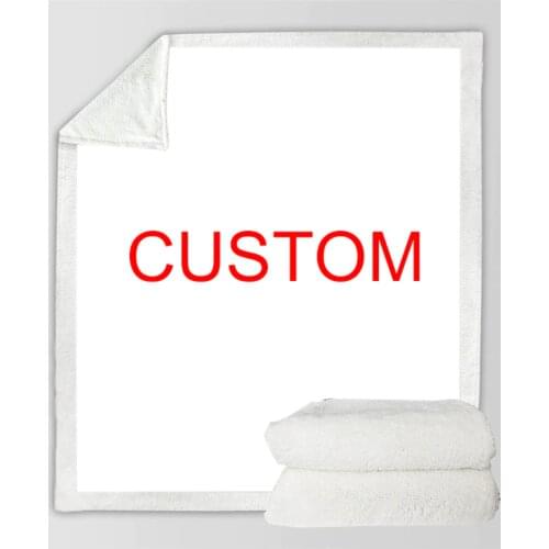 Custom Personalized Printed Throw Fleece Blanket Bedspread for Kids Girls Sofa Premium Sherpa Blanket Couch Quilt DIY Design