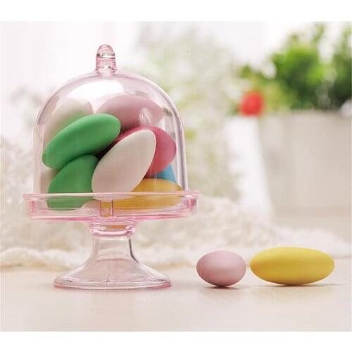 Transparent 12Pcs Mini Cake Display Stand Cupcake Holder + Dome Cover Wedding Party Props Cake Stand + Cover