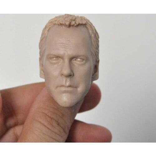 Blank 1/6 Scale US TV 24 Hours Jack Bauer Head Sculpt Unpainted Fit 12" Figure