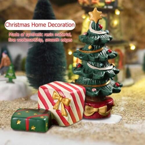 Xmas Mini Ornaments Navidad New Year Christmas Decorations For Home Resin Crafts Micro Landscape Layout Photography Props