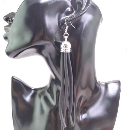 YD&YDBZ New Style Leather Tassel Long Earrings For Women Gothic Metal Drop Ear Accessories Lengthen Earring Party Decoration