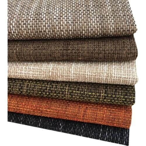 Width 145cm Wholesale Upholstery Sofa Thick Linen Cotton Old Coarse Cloth Solid Color Diy Cushion Cover Fabric
