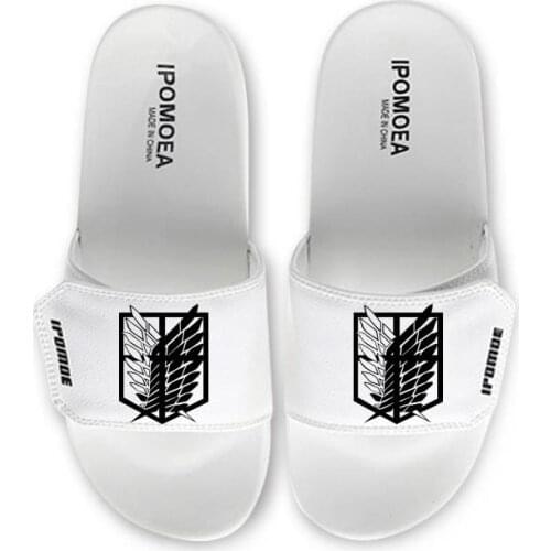 Anime Attack on Titan Slippers Cosplay Students Summer Soft Rubber Beach Water Sandals for Boys Girls 2020