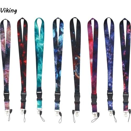 G1656 Multicolor Cartoon Starry sky Lanyard For keys Hang Ropes Phone Badge Holder Neck Straps Necklaces