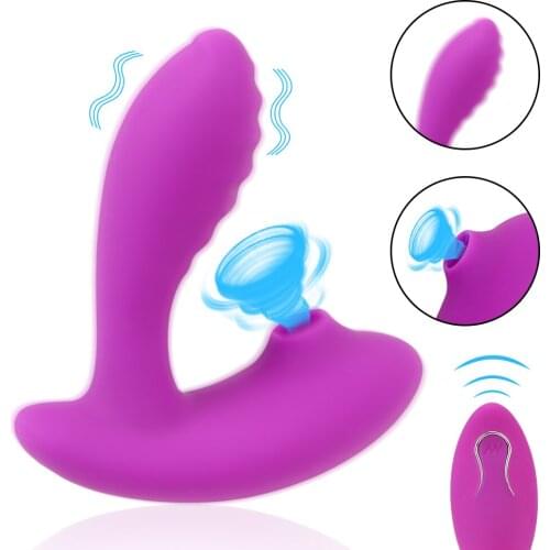 Clitoris Vagina G spot Stimulation Nipple Sucker Sex Toys for Woman 10 Speed 2 in1 Remote Control Vagina Sucking Vibrator