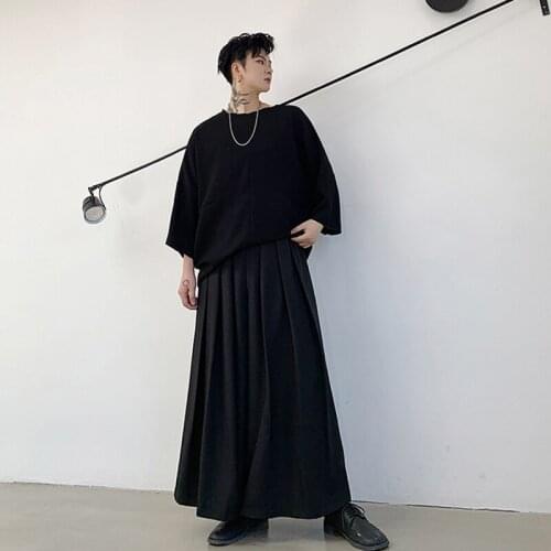 Dark youth wide leg mens loose casual pants