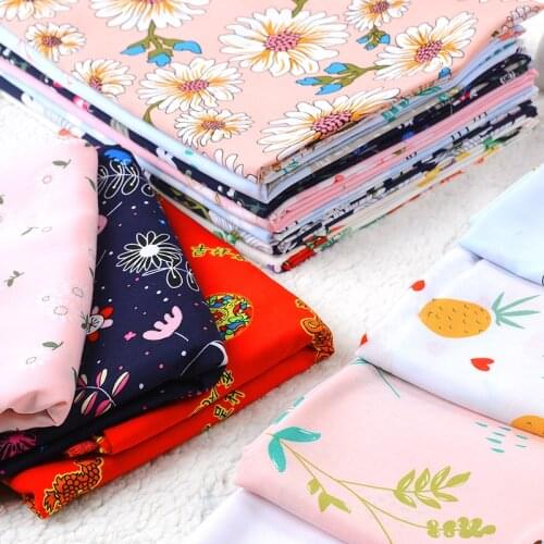 Fabric cotton 100% kids Cloth clothing childrens pajamas by the meter cartoon brocade printed sewing anime floral plant dress