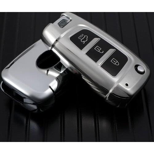 TPU Car Foldable Key Case Cover Holder Shield For Hyundai Elantra Solaris 2017 Santa Fe Verna Tucson i35 i40 Protective Shell