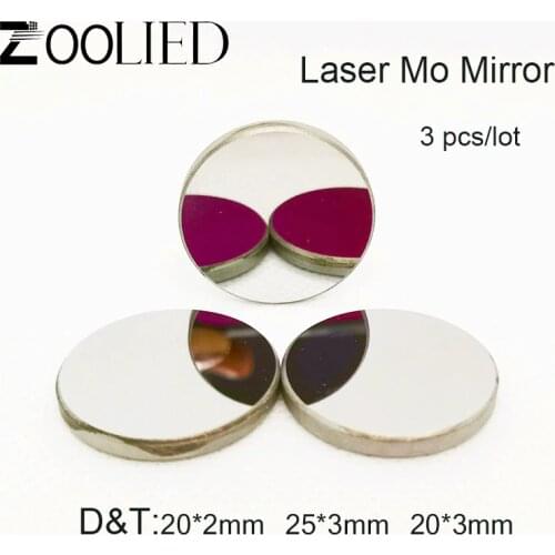 3Pcs Dia 20mm Thickness 2mm Mo Mirrors Lens Reflective Mirrors For CO2 Laser Engraving Cuting Machine Mo kMirror