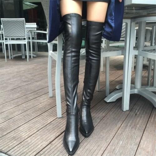 2020 Spring Autumn Fashion over the knee PU Boots Sexy Platform High Heels Ladies Shoes Winter Women Thigh High Boots Woman