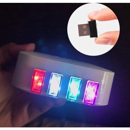1 Piece Car USB LED Atmosphere Lights Decorative Lamp Emergency Lighting Universal PC Portable Plug and Play