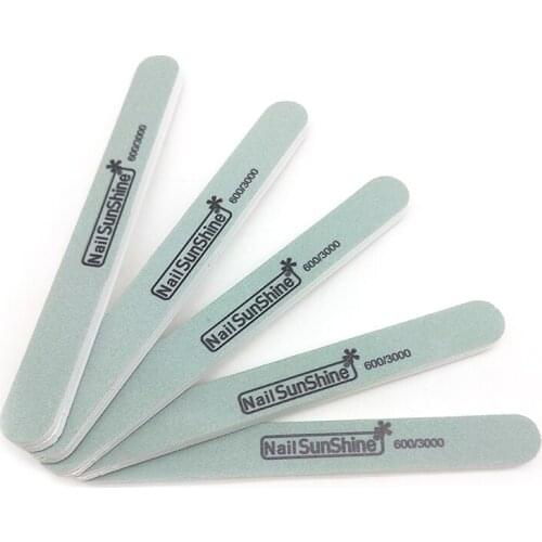 10pcs/lot Double Side Nail files buffer 600/3000 Trimmer Buffer lime Nail Art Tools Washable Buffing Sanding File Sponge Tools