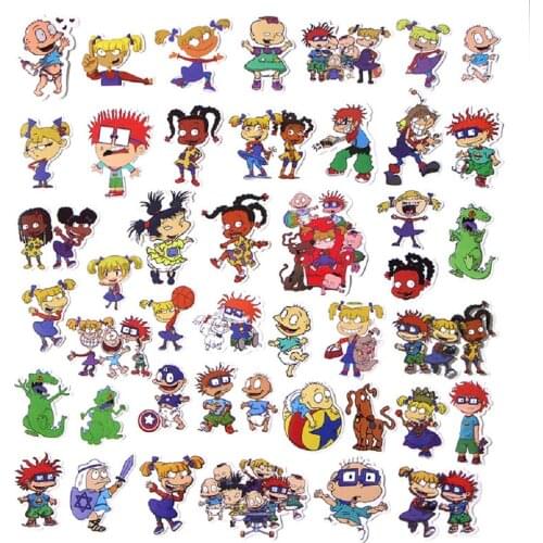 43pcs Cute Kids Cartoon Naughty Boys Graffiti Stickers Waterproof Suitcase Skateboard Refrigerator Laptop Body Stickers Gift