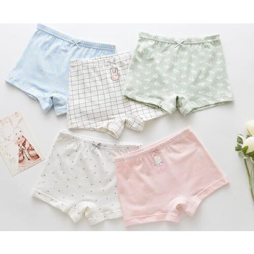 5Pcs/lot Girls Boys Cotton Boxer Briefs Girl Panties Boys Boxer Shorts Childrens Panties Kids Underwear For 2-14 Years BU043