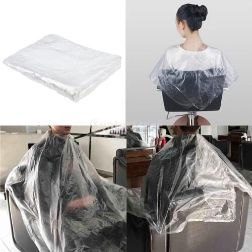 50/100pcs Disposable Hairdressing Capes Cloth Hairdresser Apron Transparent Hair Cutting Cape Salon Gowns Barber Capes Cloth