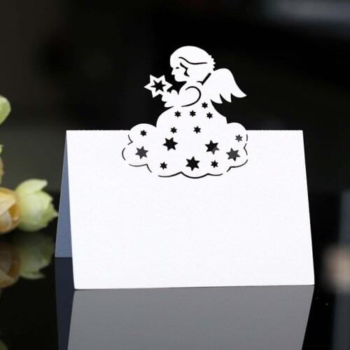 50pcs Laser Cut Angel Girl Table Name Place Cards Favor Table Name Message Setting Card Wedding Birthday Party Favor Decoration