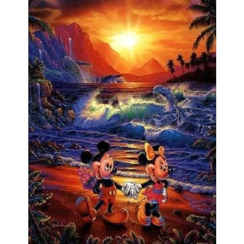 5D Diamond Painting Disney Mickey Dolphin Diamond Mosaic Rhinestones Diamond Painting Full Square/Round Diamond Embroidery Sale