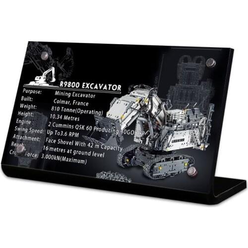 Acrylic display stand brand for technic 42100 Liebherr R 9800 Excavator toys building blocks