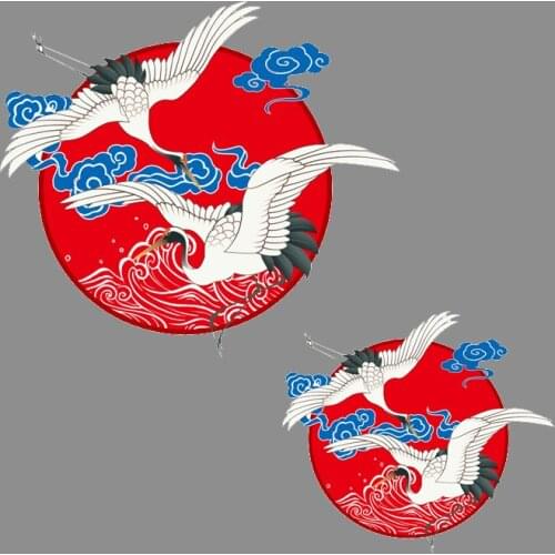 Fly Crane Bird Appliques Heat Transfers Easy By Household Iron Stickers For Hoody DIY Decoration For Clothes Fashion Patches