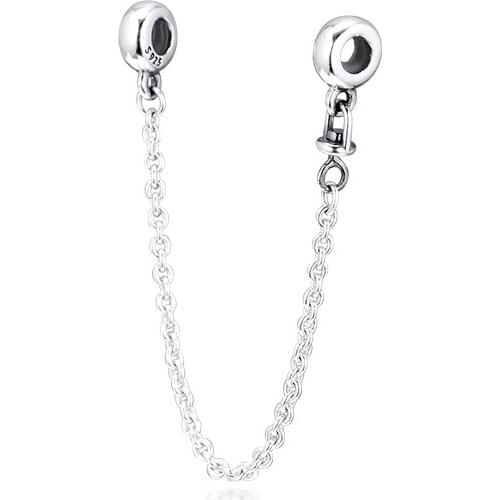 Me Safety Chain 925 Sterling Silver Jewelry Beads For Jewelry Making Woman DIY Fits Original Charms Small Bracelets