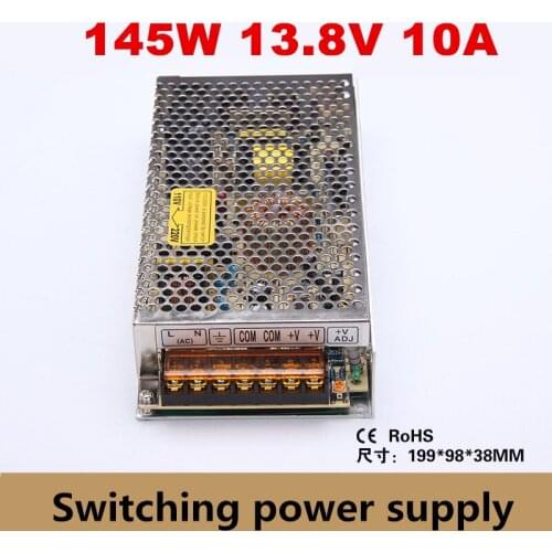 145W Power supplies 13.8V 10A Switching Power Supply Driver LED Strip light transformer Display AC110V-240V Input (S-145-13.8)