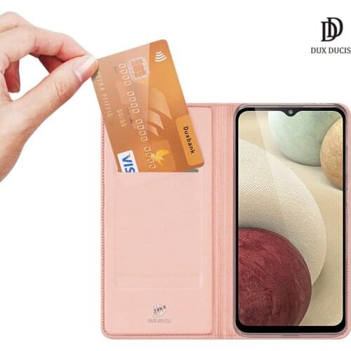 For Samsung Galaxy A12 DUX DUCIS Skin Pro Series Flip Cover Luxury Leather Wallet Case Full Good Protection Steady Stand