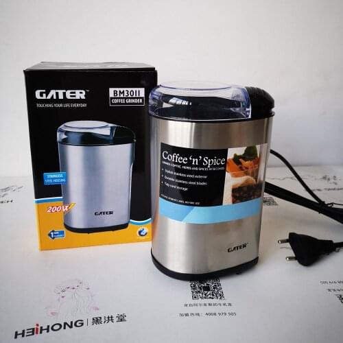 Stainless Steel 220V Electric Coffee Grinder Maker Beans Mill Cafe Home Kitchen Tool EU Plug