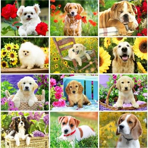 EverShine Diamond Painting Dog Cross Stitch Mosaic Art Kits Diamond Embroidery Animals Picture Rhinestones Needlework Home Decor