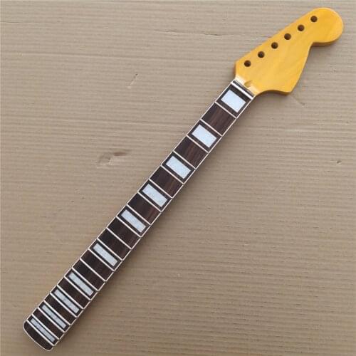 Big head 21 Frets Maple Electric Guitar Neck Replacement rosewood Fretboard Yellow