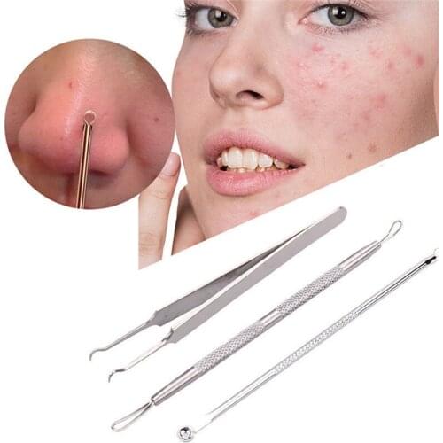 Acne Removal Needle Stainless Steel Pimple Blackhead Remover Tool Blemish Face Skin Care Face Pore Cleaner Acne Tweezers Clip