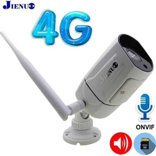 JIENUO 4G SIM Card IP Camera Wifi 1080P Outdoor Waterproof Audio Cctv Security Surveillance Infrared Night Wireless HD Home Cam