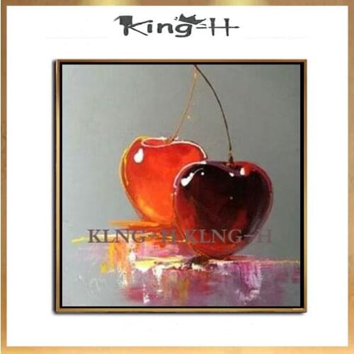 Realism art plant fruits cherries handmade oil paintings on canvas with wall decoration painting art hall restaurant hotels larg