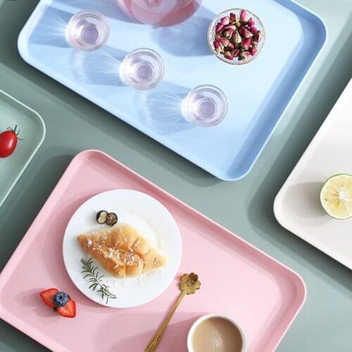 Creative Household Rectangular Plate Multifunctional Dessert Wheat Straw Tray Household Storage Decoration Thermal Insulation