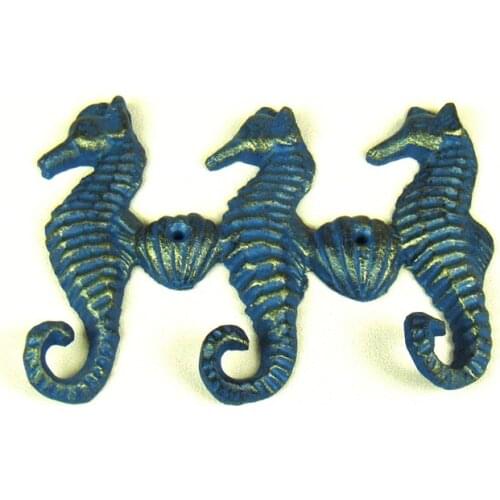 Creative Cast Iron Sea Horse Miniature Key Hook Decorative Metal Marine Animal Tool Hook Handwork Craft Adornment Accessories