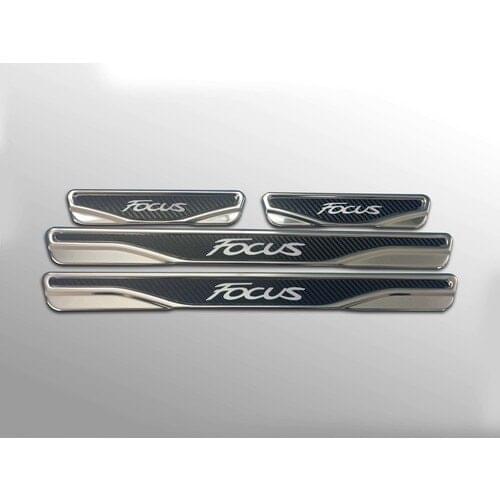 Roxform Chrome Door Sill Protection Lath 4 Piece Car Exterior Accessories Tuning For Ford Focus 1 Hb 1998 1999 2000 2001 2002-2004