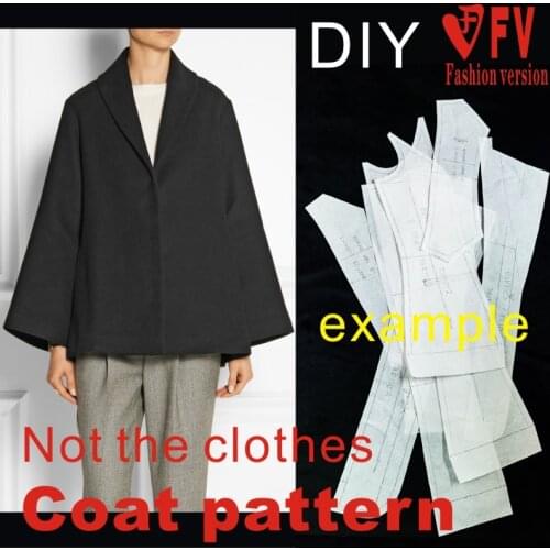 Clothing DIY Overcoat Sewing Pattern Coat Sewing Template Cutting drawing BFY-49
