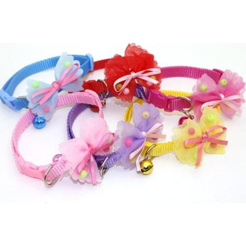 Pet Cat Collar Bow with Bell Fashion Adjustable Kitten Cat Tie Cat Neck StrapColorful Accessories Pet Supplies Cute pet bow tie
