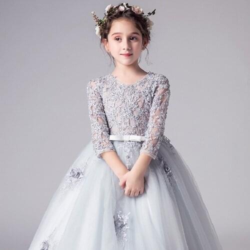 Girls Dresses Ball Gown Embroidered Teenager Girls Dress Lace For Wedding Birthday Party Toddler Girls Vestidos Hollow Princess