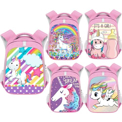 Anime Unicorn Backpack Girls Cartoon Kids Kindergarten Bag Rainbow Children School Bags Bookbag Kawaii School Backpacks Gift