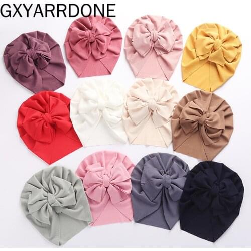 2021 Solid Ribbed Bunny Knot Turban Hats for Baby Boys Girls Beanies Striped Thin Elastic Caps Bonnet Newborn Toddler Headwraps