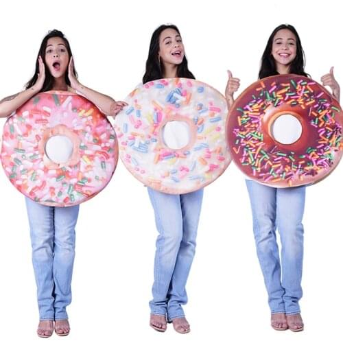 Chocolate Donut Adult Costume Cosplay Halloween&Carnival Womens Doughnut Funny Food Suit Fancy Dress Halloween Donut Costume